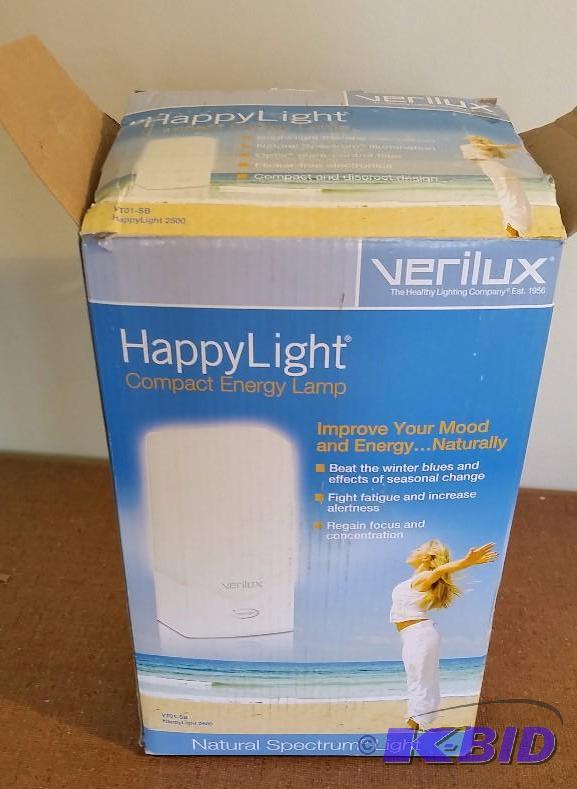 Happylight 9 in. White 2500 LUX Compact Energy Desk Lamp.  New in Box.  All there.
