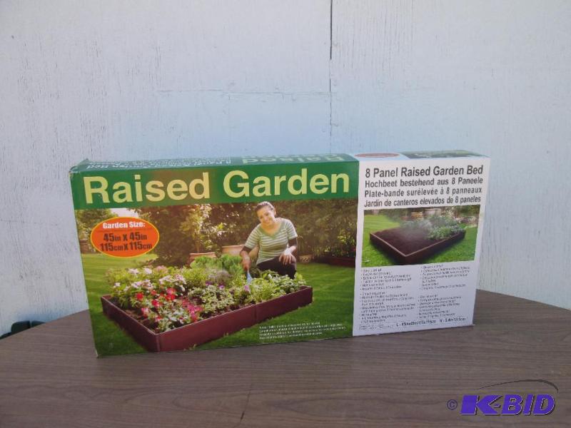 lot 100 image: 8 panel raised garden bed, makes a 45 x 45 in...