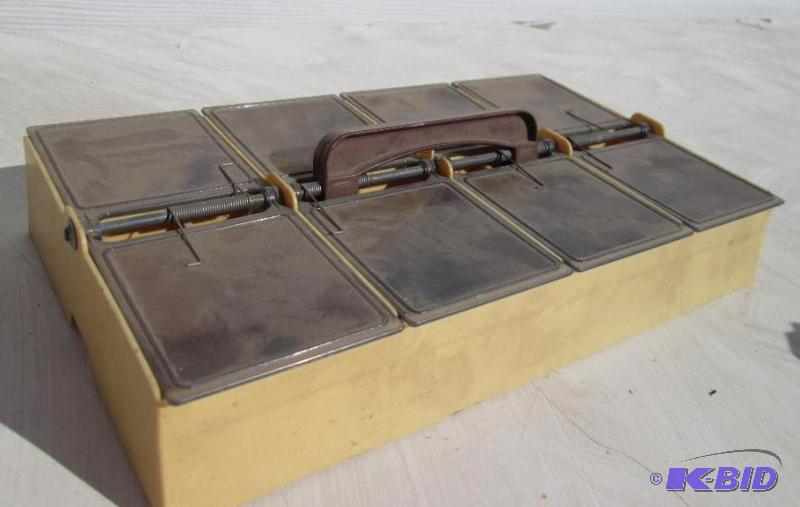 lot 144 image: Plastic storage box with spring loaded lids, ...
