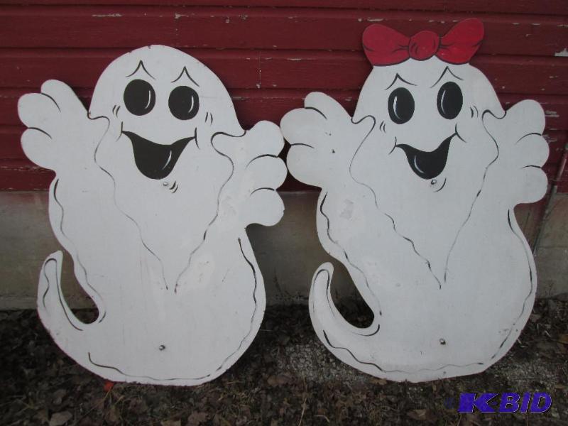 lot 36 image: 2 large ghost cutouts, 49 x 35 inches...