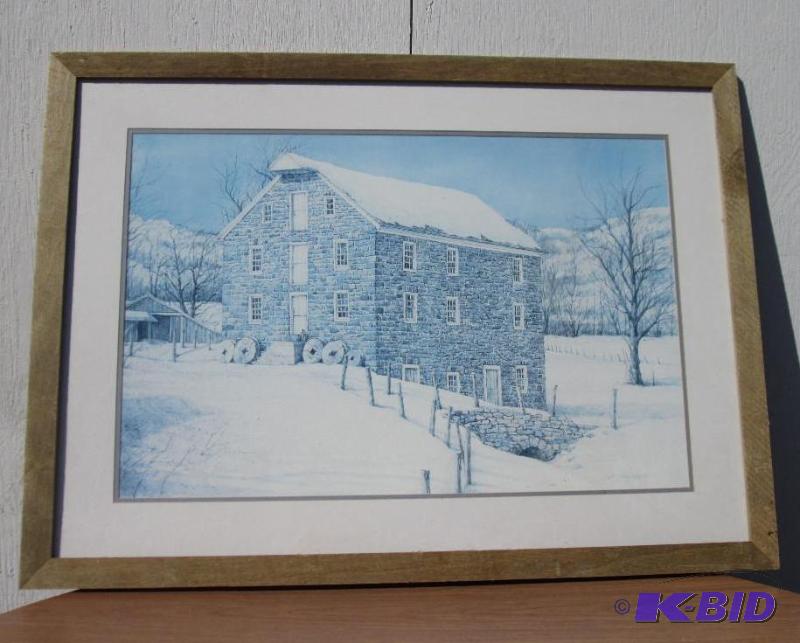 lot 51 image: Framed art, measures 38.5 x 28.5...