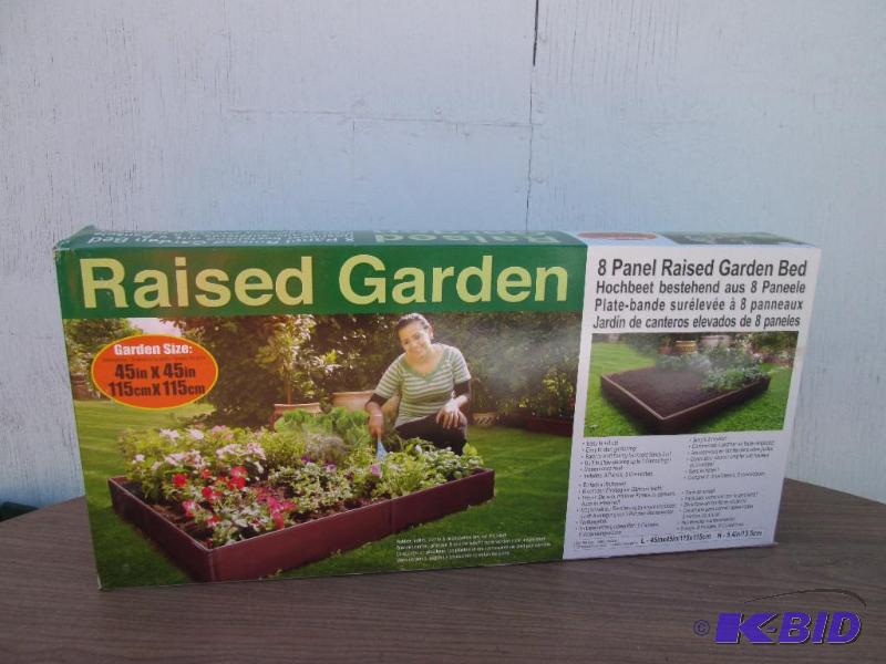 lot 97 image: 8 panel raised garden bed, makes a 45 x 45 in...