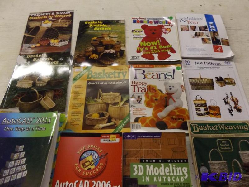 Lot of Magazines, Auto Cad 2006 book, basket ...
