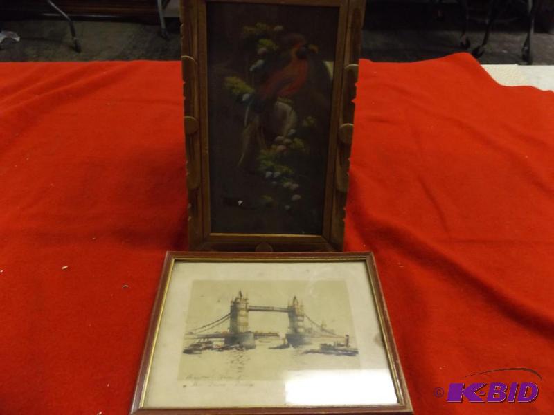 Two framed pictures, The Tower Bridge in Lond...