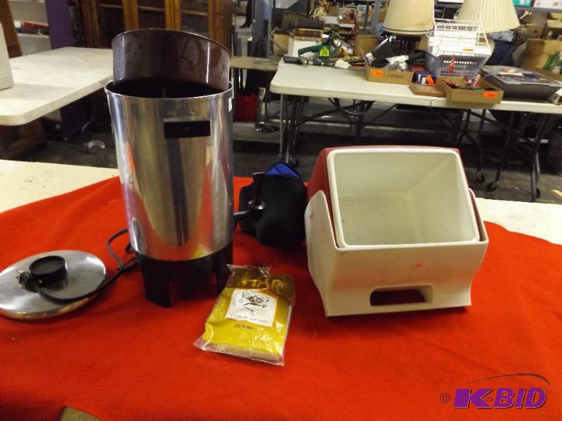 Igloo Cooler, Coffee maker and coffee filters...