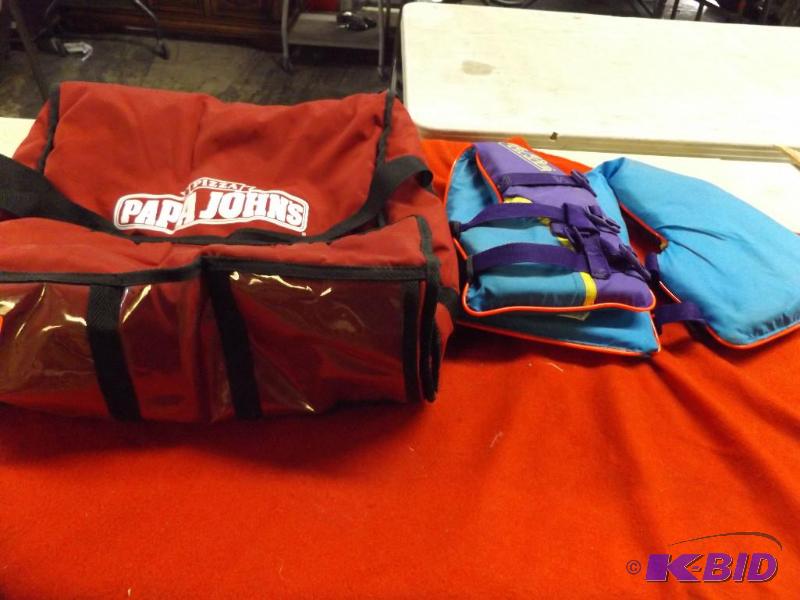 Hobie Stearns life vest and Papa Johns Pizza ...