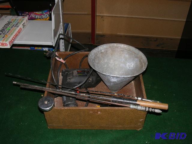 Skil electric drill, galvanized funnel, flash...