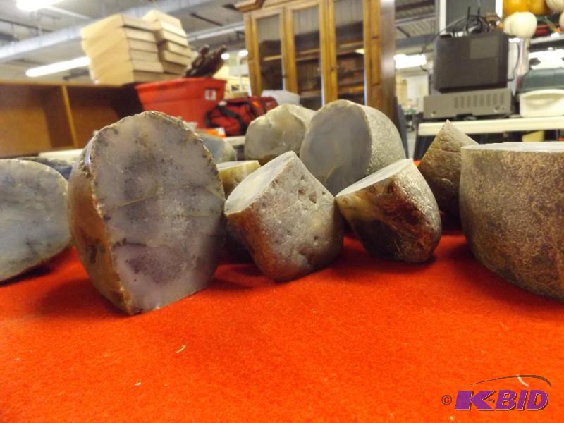Cut rocks, Montana agate...
