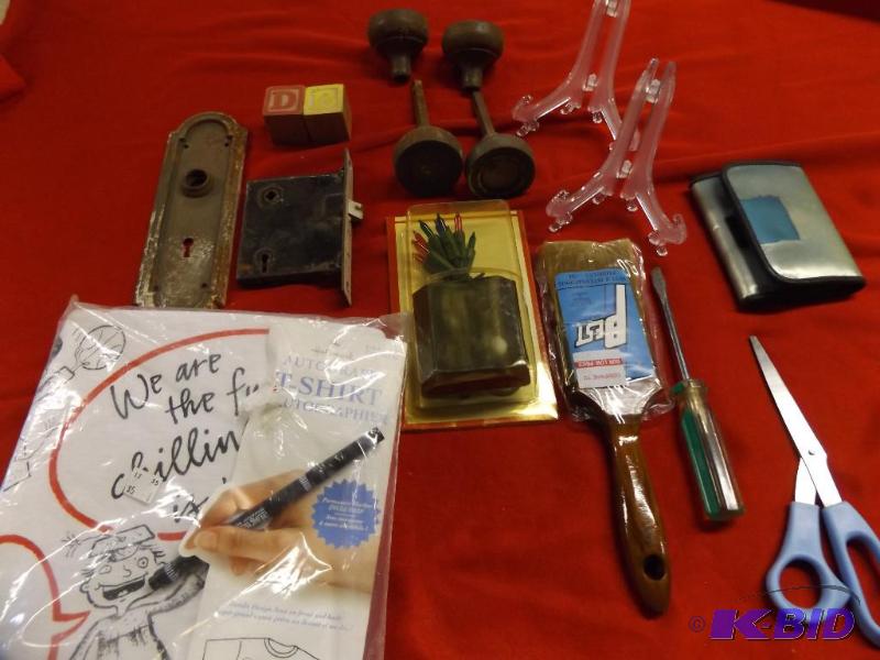 Scissors, Paint Brush, Old Door knobs, craft ...