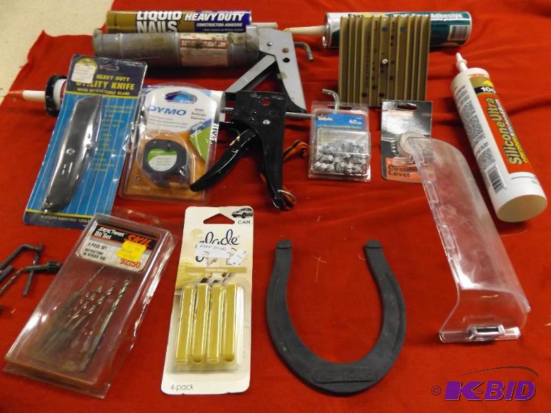 Misc garage items, 2 caulking guns with tubes...