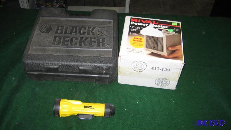 Rival Power Heater, flashlight, hard sided Bl...