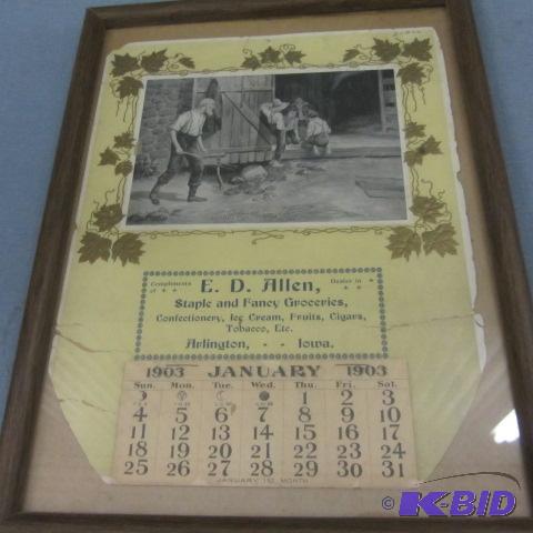 lot 48 image: Vintage Arlington IA Calendar