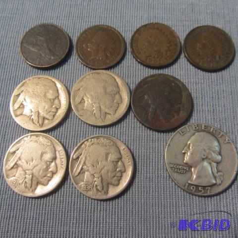 lot 64 image: 1857 Eagle & Indianhead Cents, Nickels