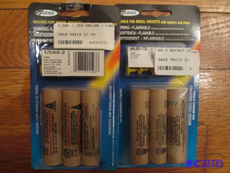 lot 102 image: A8-3 and 12A6-2 model rocket engines...