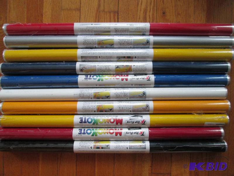lot 105 image: Lot of assorted colored rolls of MonoKote mod...