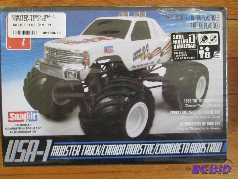 lot 2 image: Snap It 132 scale USA-1 monster truck model ...
