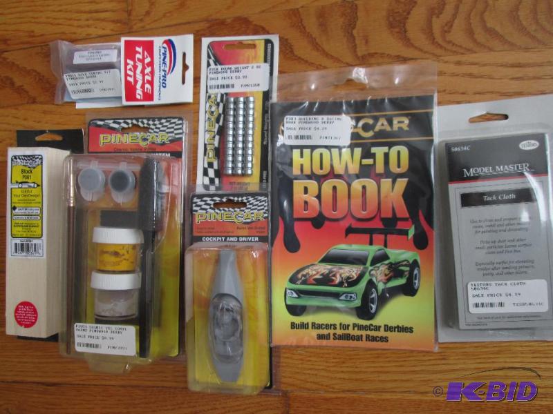 lot 36 image: Lot of assorted Pinecar derby supplies, instr...