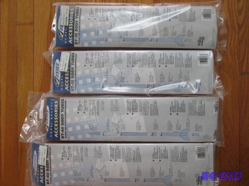 lot 44 image: Lot od 2 BT-60 and 2 BT-55 model rocket body ...