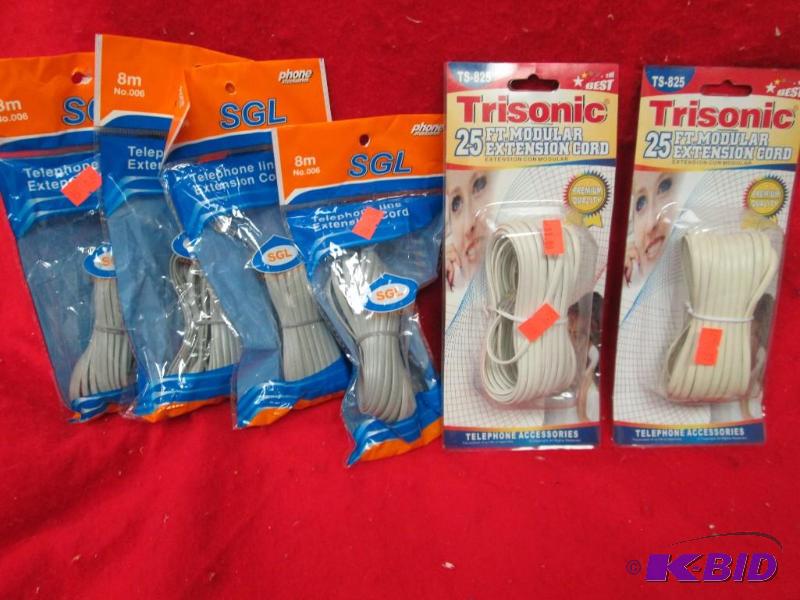 Qty 4 SGL 8m Telephone line extension cord co...