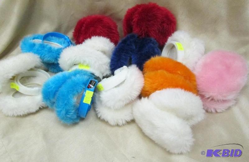 Qty 12 pairs of ear muffs color red, light bl...