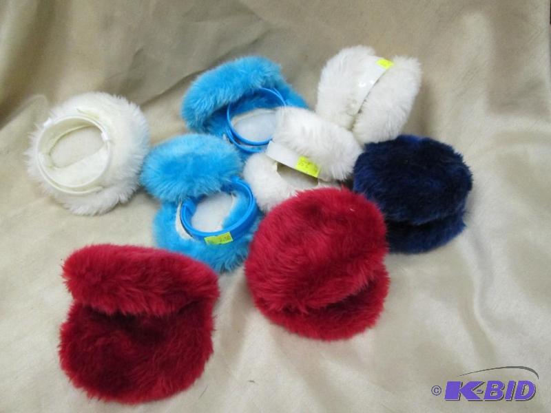Qty 8 pairs of ear muffs color red, light blu...