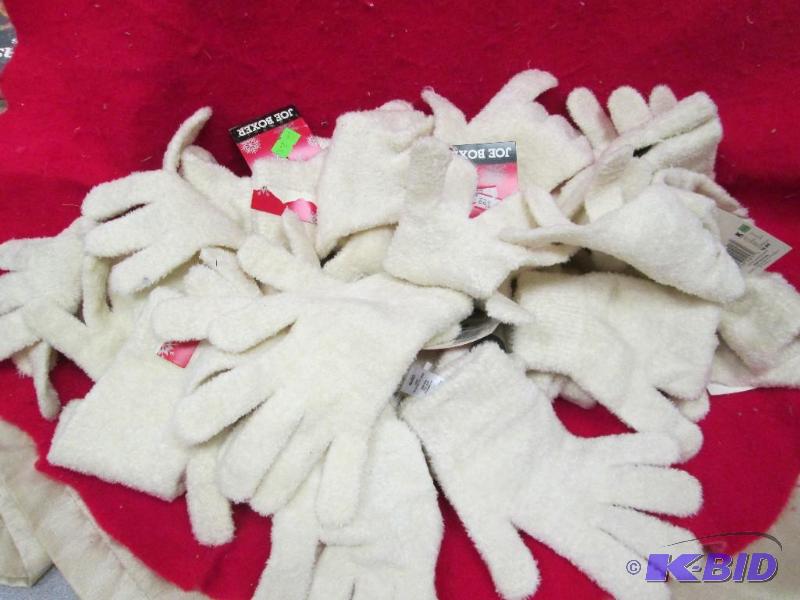 Qty 16 pairs of Joe Boxer soft white gloves...