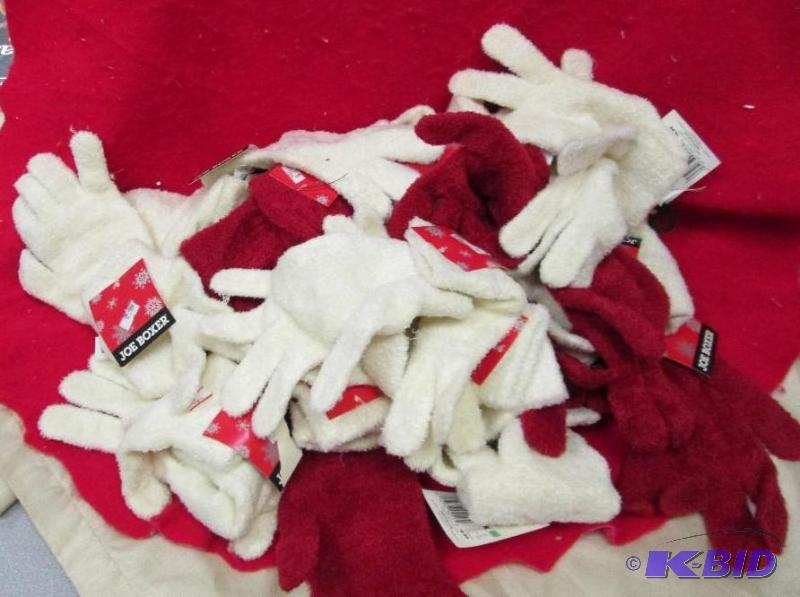 Qty 17 pairs of Joe Boxer soft white gloves...