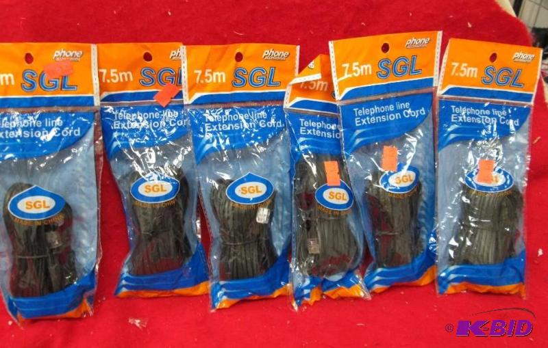 Qty 6 SGL 7.5m Telephone line extension cord ...