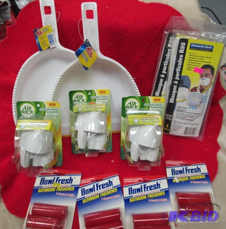 2- cedar Snap-On dust pan, 3- air wick double...