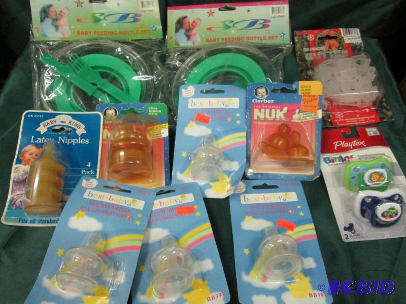 Playtex binky, nipples various kinds, feeding...