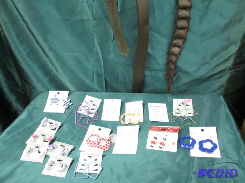 earnings assorted, three belts size large...