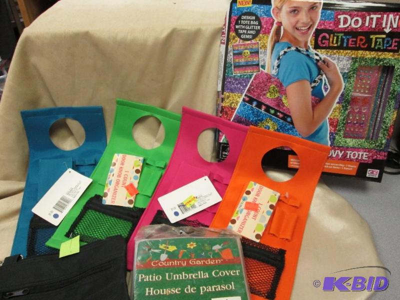glitter tape kit, door knob organizer, umbrel...