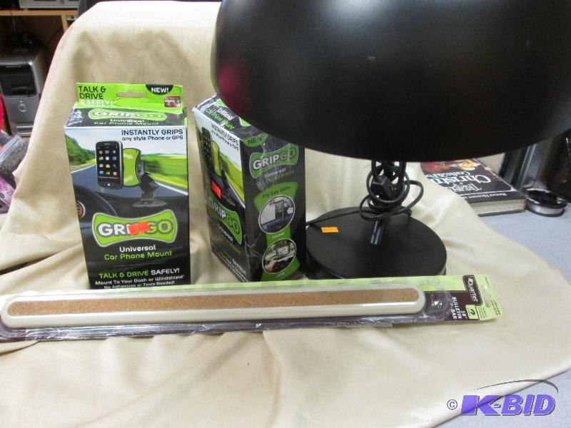 desk lamp, bulletin board bar, car phone moun...