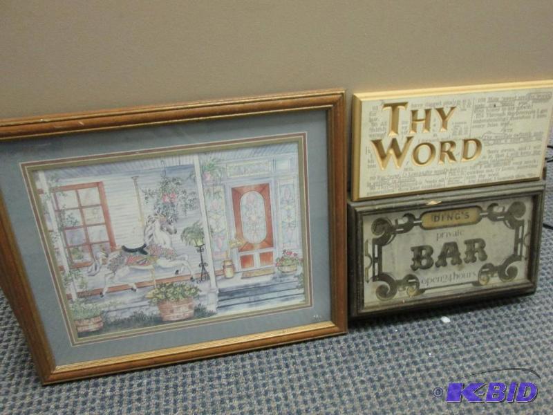 three framed pictures...