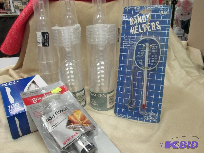 long stem plastic fluted champagne glasses, p...