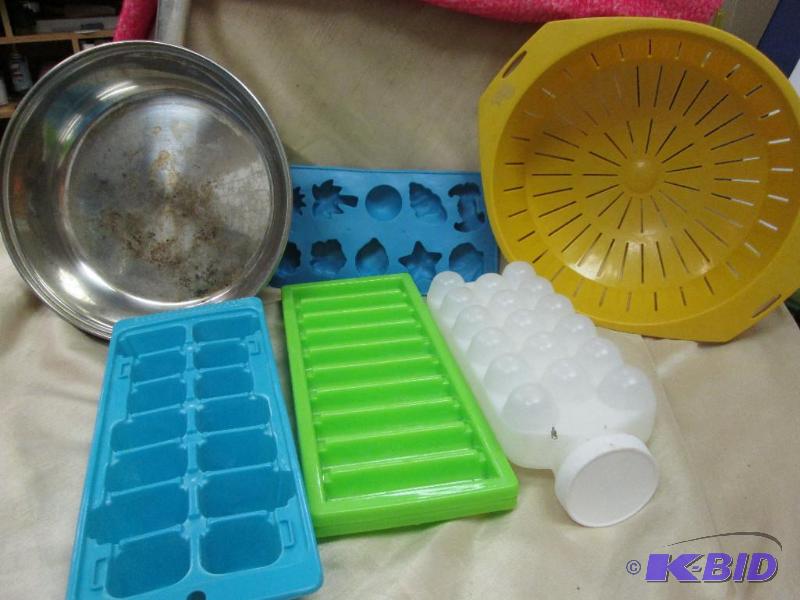 frying pan and ice cube trays. Used...