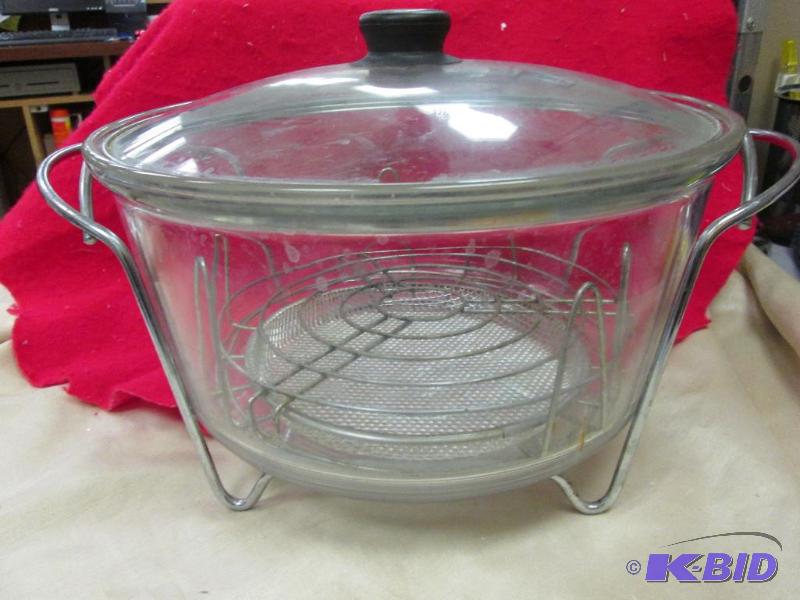 glass dish with lid and stand used...
