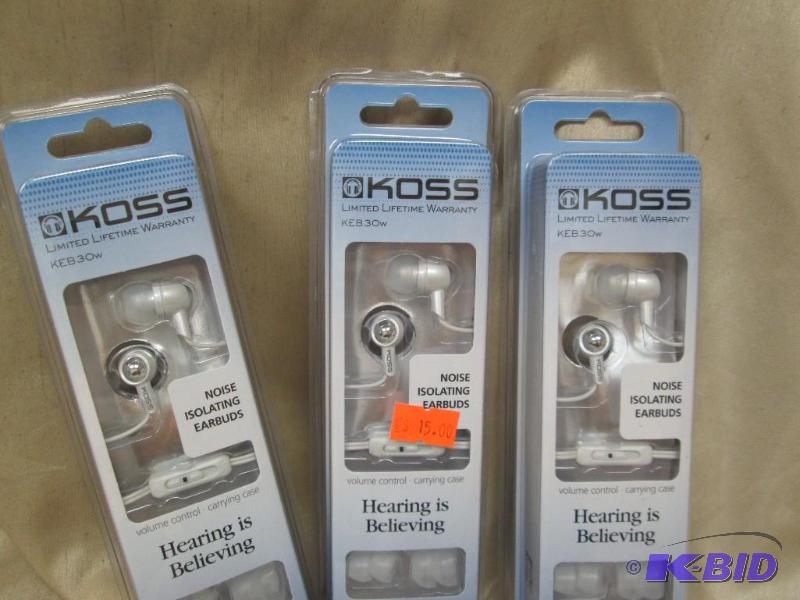 Qty 3 Koss KEB30w hearing is elieving noise i...