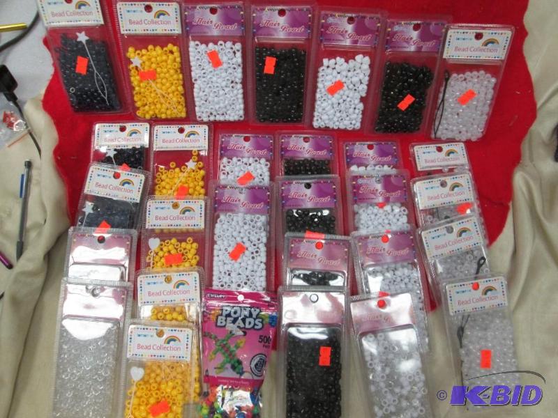 Qty 30 hair beads in assortment of color, siz...