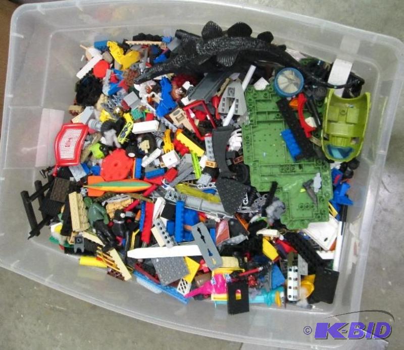 Big plastic container of Legos-Used...