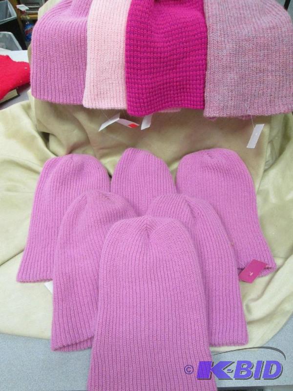 Qty 10 winter hats in different shades of pin...