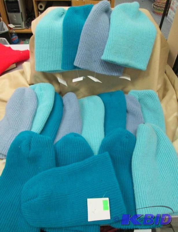 Qty 17 winter hats in different colors of blu...