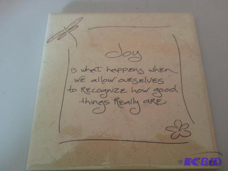 Ceramic Hot Plate Tile with Joy saying...