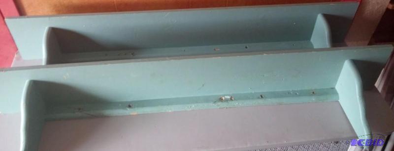 lot 16 image: Set of 2 Wooden Shelving. Measures 48" i...