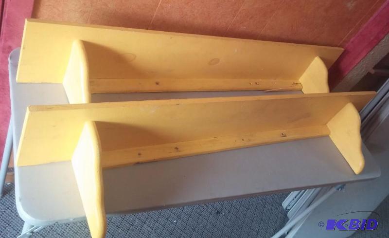 lot 17 image: Set of 2 Wooden Shelving. Measures 48" i...