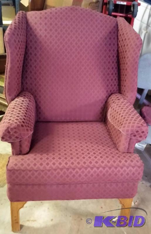 lot 2 image: Mastercraft Wing Back Chair, in a office sett...