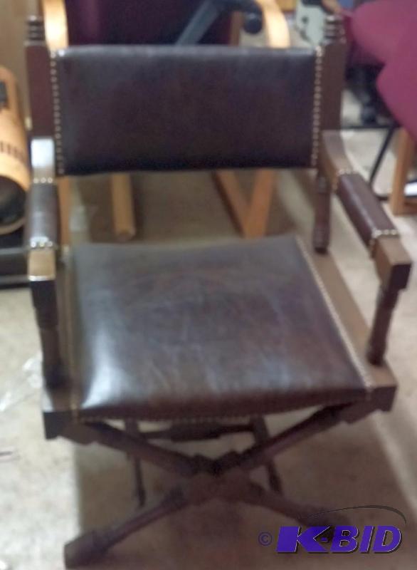 lot 5 image: Leather Directors Chair, excellent condition...
