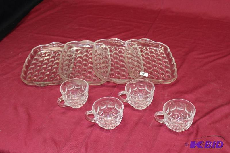 lot 119 image: Vintage Glass Luncheon Set ...