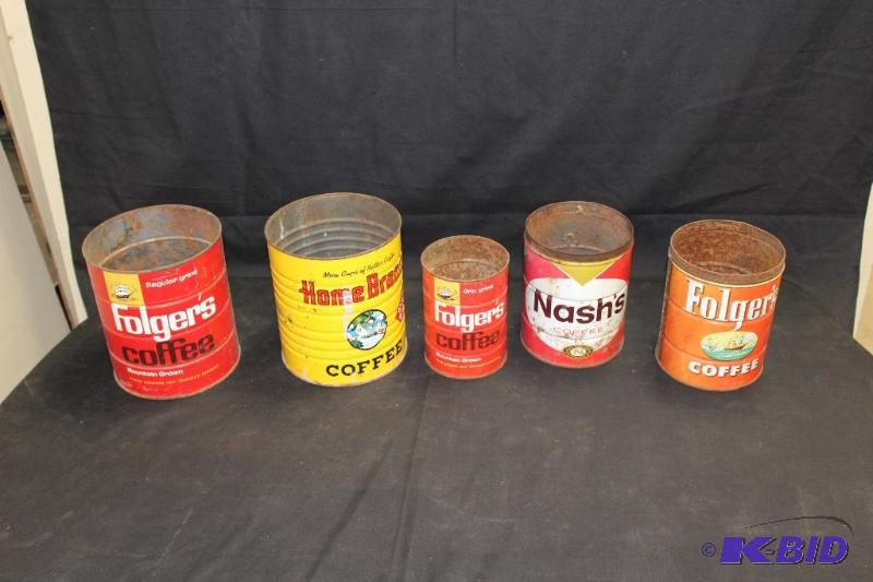 lot 138 image: Tin Coffee Cans ...