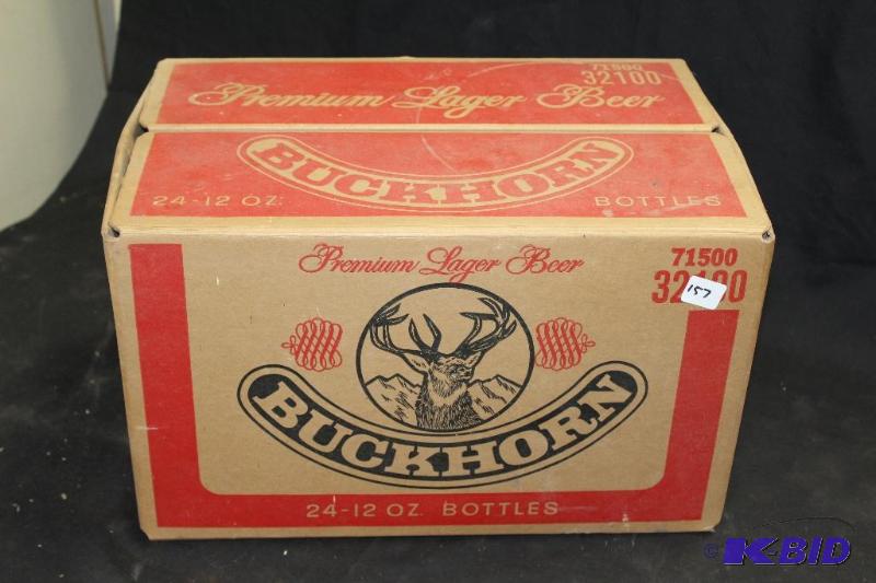 lot 157 image: Vintage Case of Beer Bottles  Includes all 24...